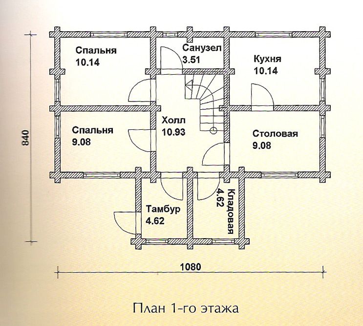 Проект дома из сруба 10х10 одноэтажный